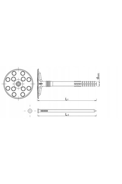 Koelner Roți izolatoare din polistiren 10x200MM cu tijă metalică 250 bucăți