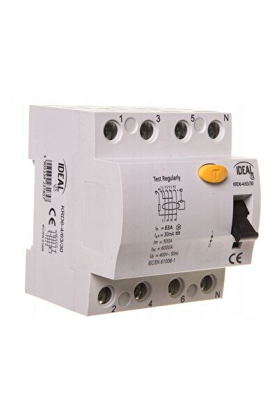 KANLUX Disjunctor diferențial KRD6-4/63/30 3P+N 63A 30mA Tip AC 23185