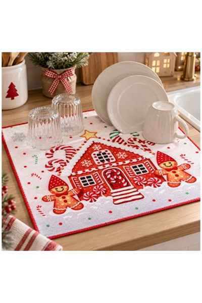 OEM Prosop Uscator de Craciun Casuta Gingerbread 45x40cm