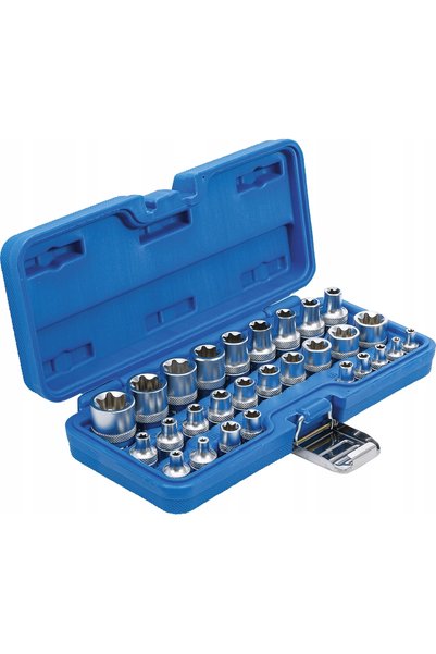 BGS NASADKI TORX E4-E24 1/4+3/8+1/2' NASADEK SET 28 piese. BGS-Germania