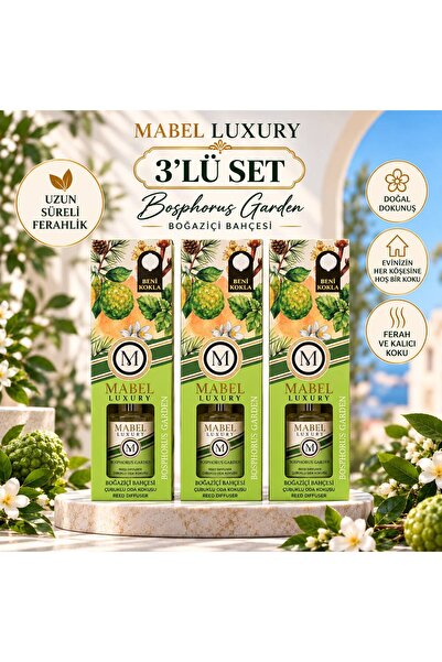 Mabel Luxury Bosphorus Garden Çubuklu Oda Kokusu 100 ml 3'lü Set
