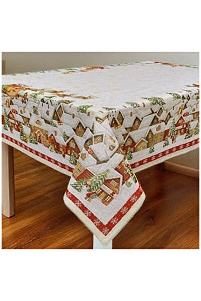 OEM Fata de Masa de Craciun Tapestry Ecru Om de Zapada 180x140cm