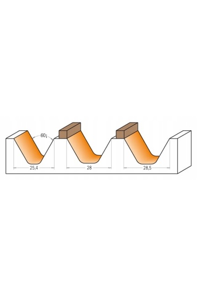 CMT Cutter pentru litere de 25,4 mm S=6 A=60 Z2 RH 749.001.11