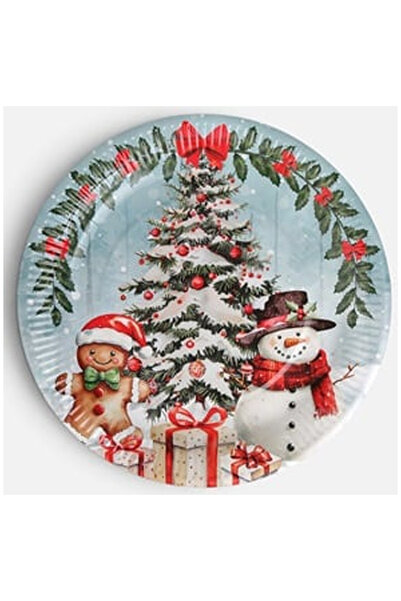 OEM Set 12 Farfurii din Hartie pentru Petrecere Brad cu Personaje Ø26cm