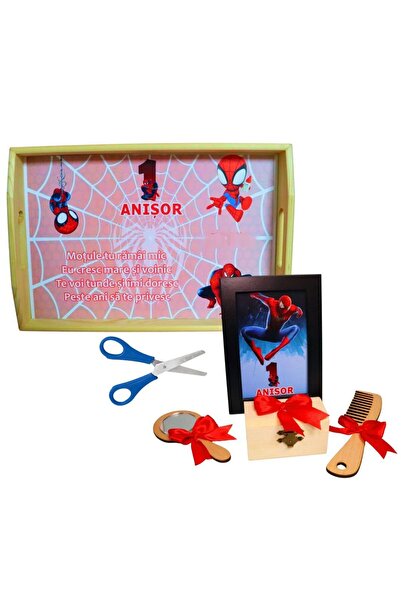 OEM Set de mot Spider-Man, 6 piese, Lemn, Roșu, 20x30cm, SMD127