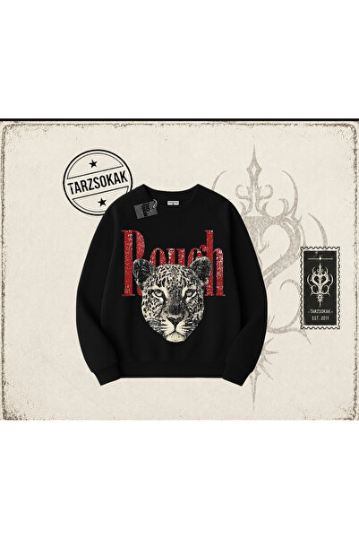 Tarzsokak Unisex gruba leopard majica sa širokim izrezom, bela