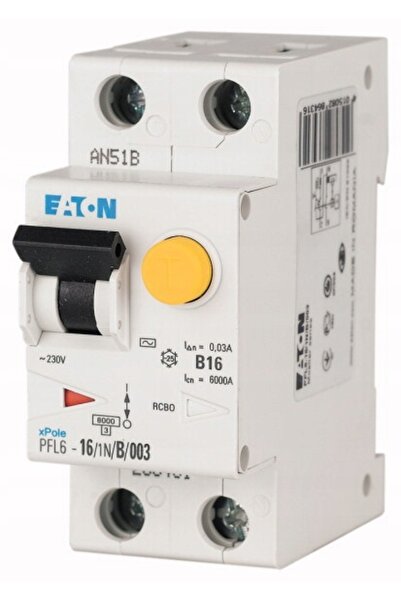 Eaton PFL6-16/1N/C/003 Disjunctor diferențial 6kA C16A 1P+N 30mA tip AC