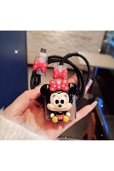 ZB Aksesuarda Moda Iphone 18w/20w Uyumlu Şarj Aleti Kılıfı, Şarj Kablosu Örme Aparatı, Kablo Koruyucu