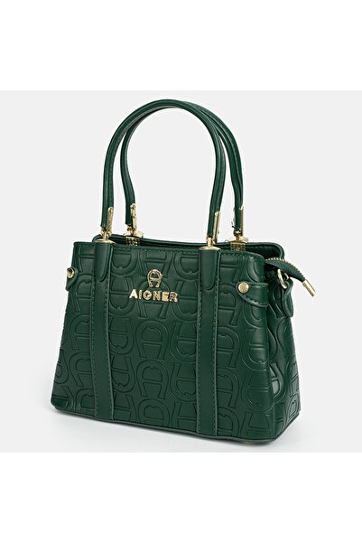 Aigner Vintage Embossed Women's Tote Bag, Large Capacity Top-Handle Handbag w...