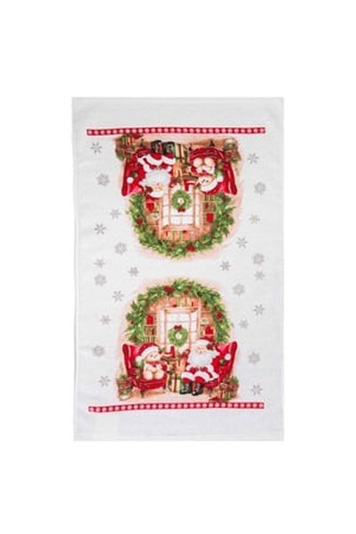 OEM Christmas White Cotton Kitchen Cotton with Santa Claus Bear 60x35cm