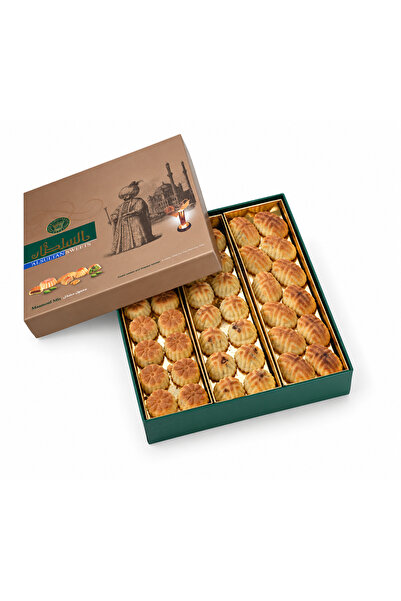 AL SULTAN Mixed Maamoul 1 kg - Ajwa Date, Walnut & Pistachio Filled - Traditional Arabic Semolina Cookies Gift Box for Eid, Ramadan, Diwali & Christmas