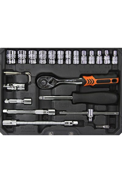 BJC SET COMPLET CHEI DE TUBULARE 1/4'' 46 PIESE, BITURI TORX CRV PREMIUM