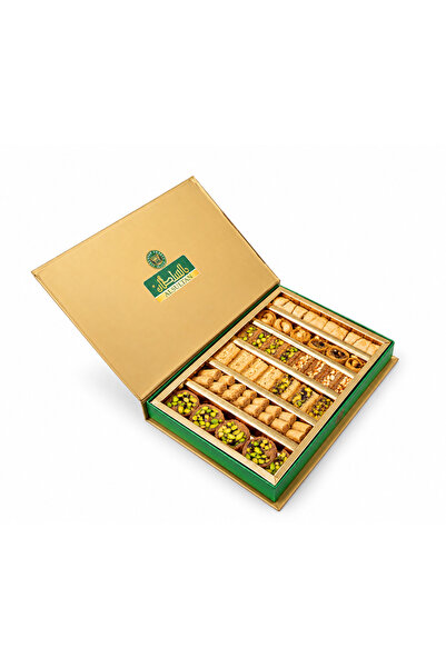 AL SULTAN Sweets Mixed Baklava 350 g - 6 Varieties - Pistachio & Cashew Filled Arabic Sweets in Gift Box - Traditional Middle Eastern Baklawa for Eid, Ramadan & Celebrations