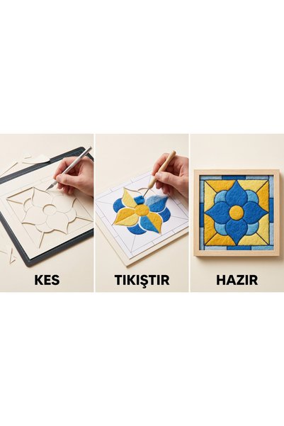 Vamma Home Kinusaiga Hobi Seti Dikişsiz Kumaş Mozaik Tablo Japon Sanatı Kendin Yap Dıy Seti – 20 x 15 cm