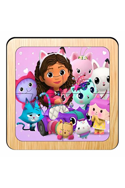 OEM Puzzle din lemn, Casa de păpuși a lui Gabby, 4 piese, Multicolor, 10×10 c...