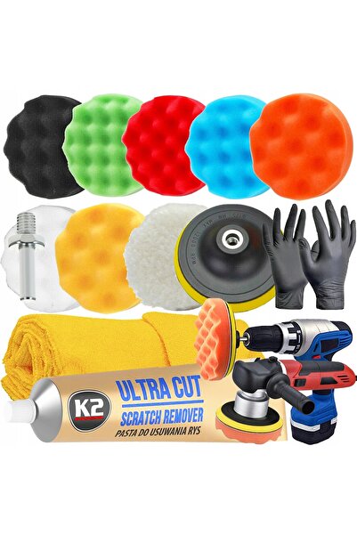 SATRA K2 ULTRA CUT 100g Pastă de lustruit + Set bureți pentru îndepărtarea zg...