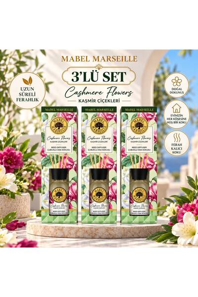 Luxury Kaşmir Çiçekleri Çubuklu Oda Kokusu 100 ml 3'lü Set