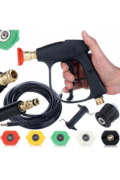 Rosfix SET COMPLET APARAT DE SPĂLAT KARCHER, PISTOL BAYONETĂ, 5 DUZE, FURTUN ...