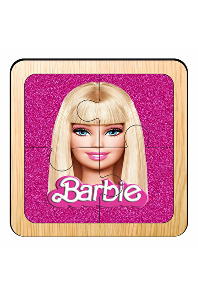 OEM Puzzle din lemn, Barbie, 4 piese, Multicolor, 10×10 cm, PDUV095