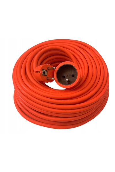 NO BRAND Cablu prelungitor de grădină 50m 3x2,5mm² portocaliu cu împământare