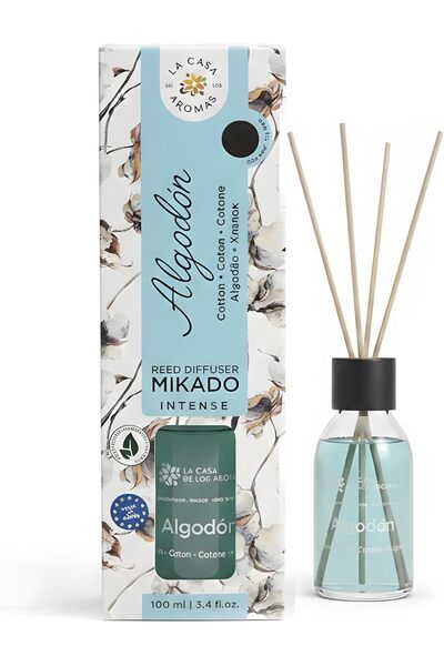 La Casa De Los Aromas Aromas Mikado Reed Diffuser 100 ml - Intense Cotton Per...