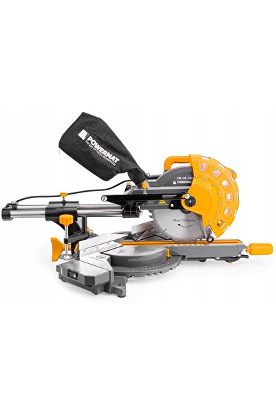 Powermat Ferăstrău cu fante cu glisor, mașină de tăiat lemn 255 mm cu laser 2...