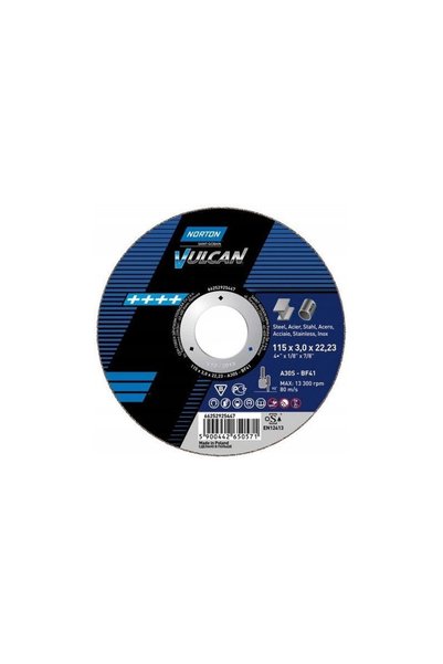Norton Disc de tăiere din oțel inoxidabil INOX 125x3,2mm - 100 bucăți VULCAN