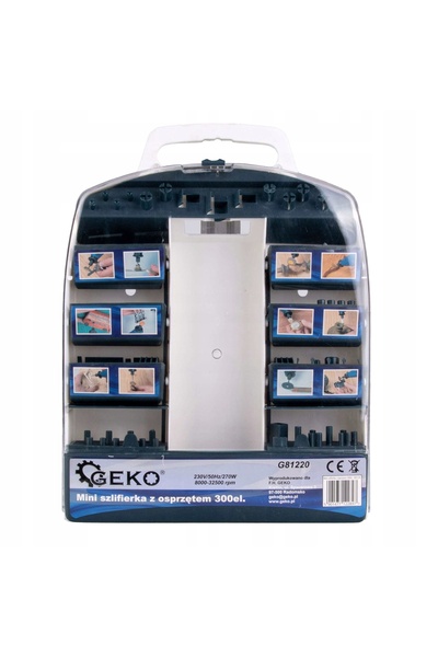 GEKO Carcasă pentru mini polizor cu accesorii 300el CG81220A