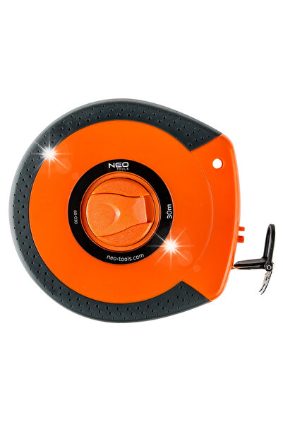 NEO Tools Ruletă NEO din fibră de sticlă 30 m, carcasă rezistentă, clemă la c...