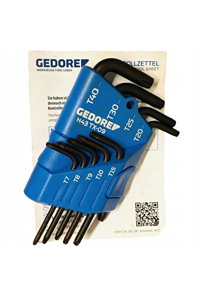 Gedore Set de chei TORX cu profil plat, 9 piese, T7-T40