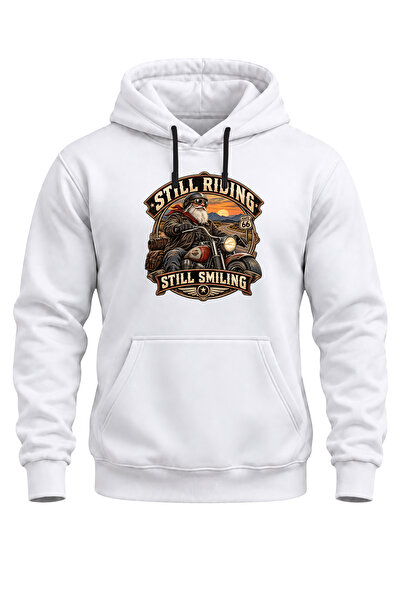 WİDİ Route 66 Vintage Motorcycle Printed Unisex Regular Fit 3 Thread Thick Ho...
