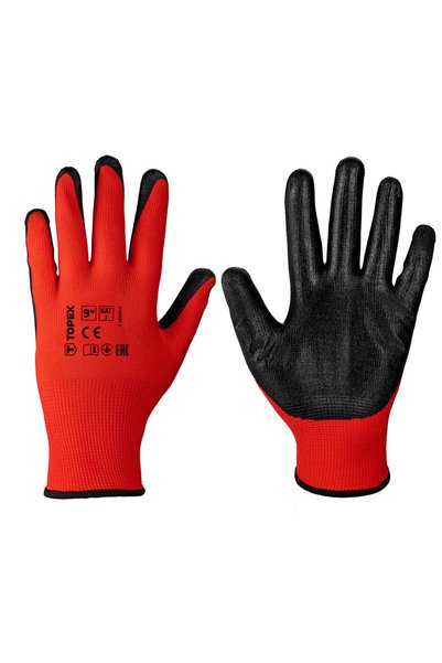 topex 48x Mănuși de lucru cu strat de latex, REZISTENTE, mărimea 9