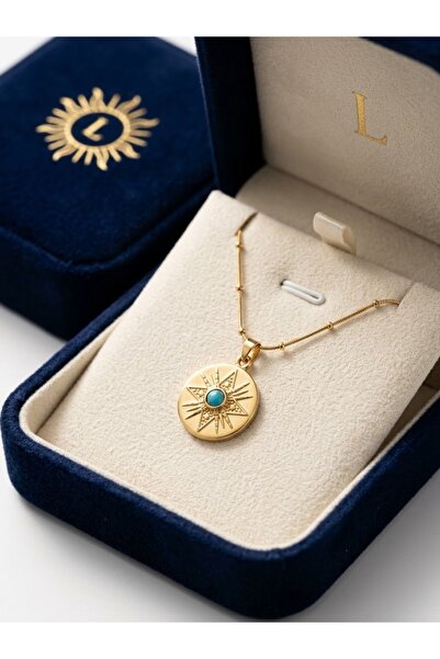 İNN JEWELLERY 316 L Çelik Kolye Oval Vintage Taşlı Figürlü Renk Atmaz