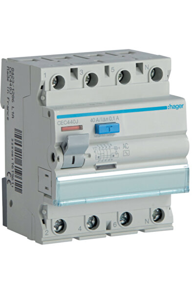 hager Disjunctor diferențial de curent rezidual AC 4P 40A 100mA CEC440J