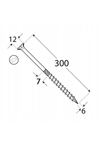 Domax K-DMX CS06300 Șurub pentru lemn 6x300 TAPER-TORX 100 bucăți