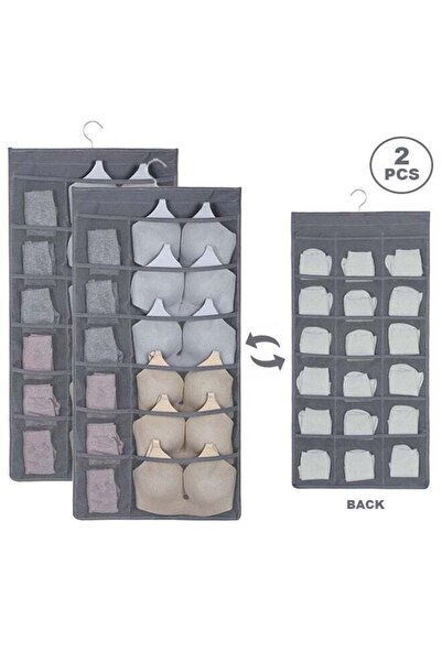 Generic 2 Pack Hanging Underwear Organizer for Closet, Double-Sided Wall Shel...