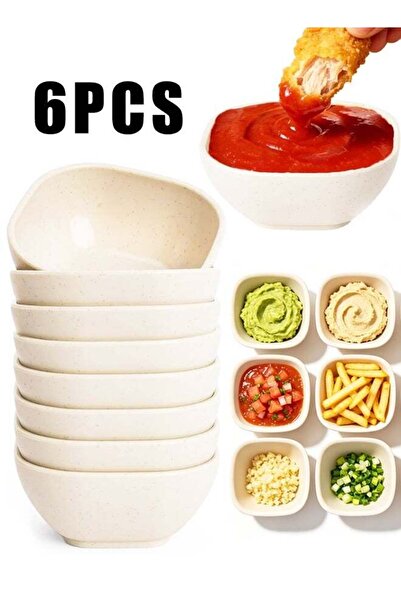 Generic 6PCS 4.5oz Wheat Straw Unbreakable Small Sauce Dipping Bowls
