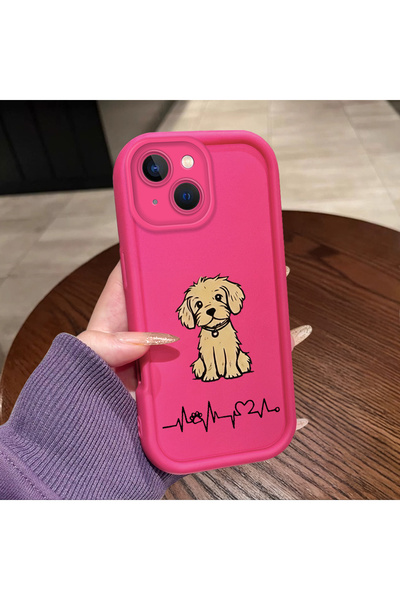 ucuc حافظة سيليكون باللون الأحمر الوردي متوافقة مع هاتف iPhone 15، مقاومة للص...