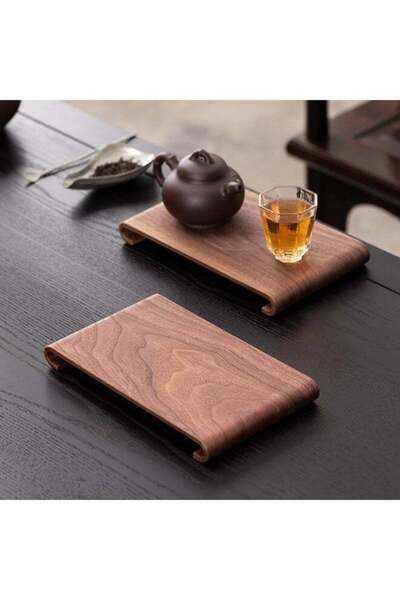 Generic 2 Pack Black Walnut Wood Counter Organizer Trays, Solid Wood Serving ...