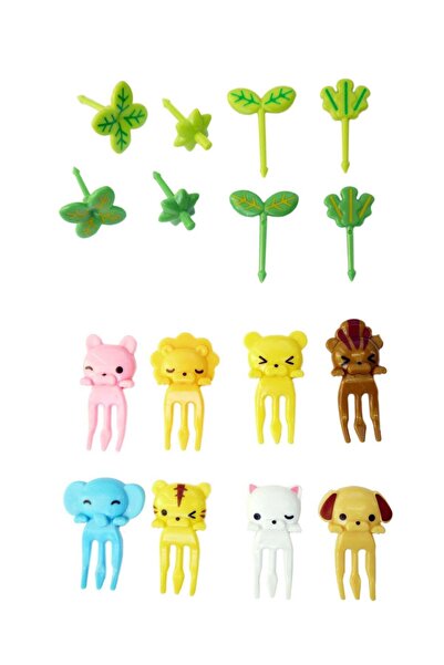 Generic Beni leaf and animal fruit picks 16 pcs food picks bento picks for ch...