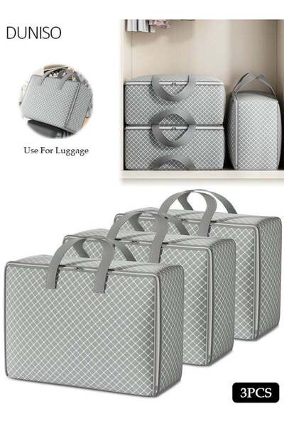 Generic 3-Piece Heavy-Duty Storage Bags With Zippers, Extra Large Durable Clo...