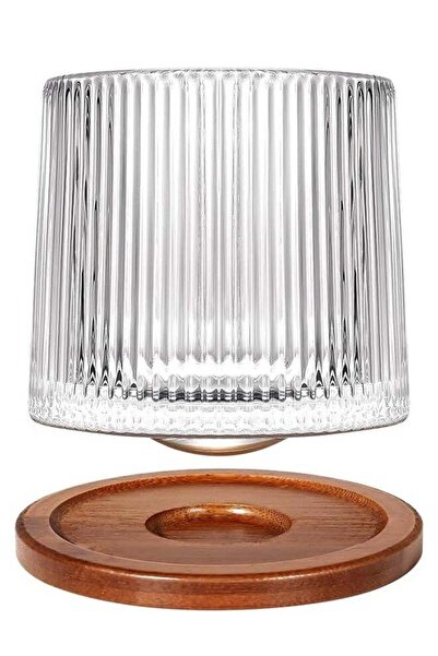 Generic Rotatable Old Fashioned Glass Cup, Whiskey Glass, Wood Coaster, Thick...