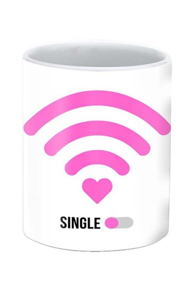 Generic She's Single Printed Ceramic Mug White/Pink