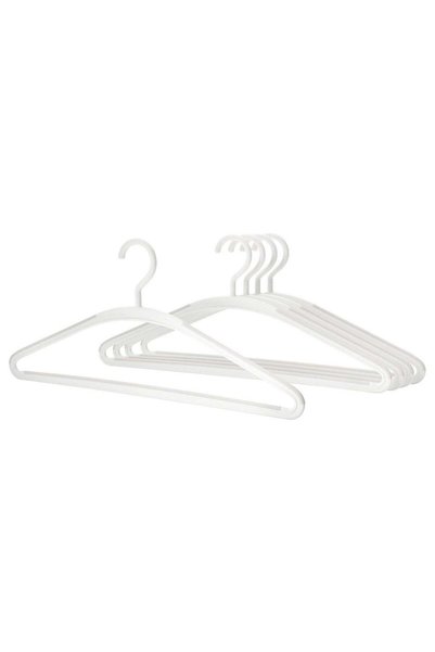 Generic Anti-Slip Clothes Hangers, White-Grey, 5 Pack