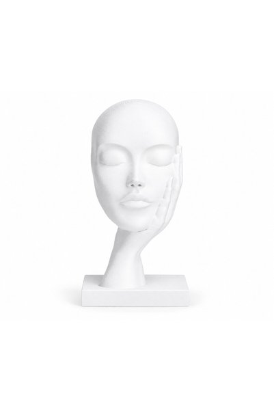 OEM Figurină decorativă Odihna Visătorului, Față feminină cu mână pe obraz, D...