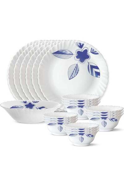 Generic Larah By Morning Glory Silk Series Opalware Dinner Set | 19 Pieces Fo...