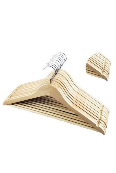 Generic Pack of 10 Non-Slip Wooden Hangers