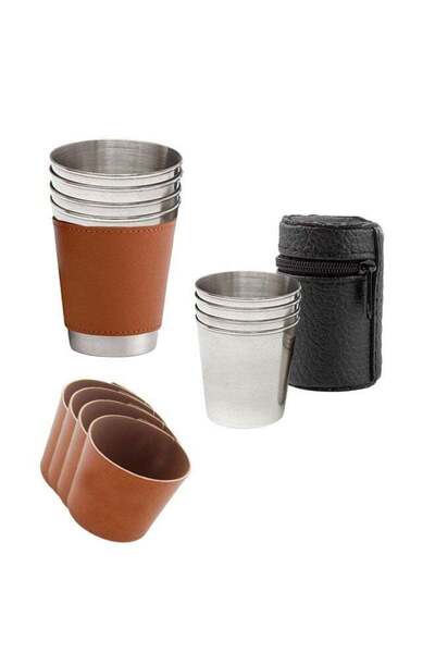 Generic 8-Piece Set: Stainless Steel Cups in Two Sizes - Perfect for Camping,...