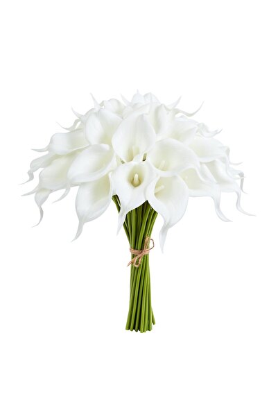 Generic Brand Buchet de 12 flori artificiale albe Calla, 33cm