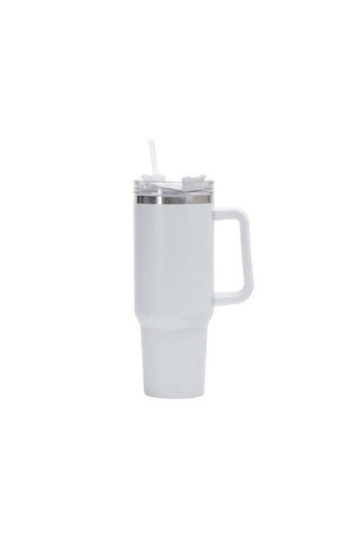 Generic Tumbler Mug 1200ml Stainless Steel with Handle Lid & Straw Vacuum Ins...